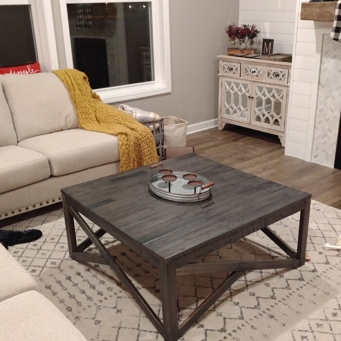 Billingsley Solid Wood Cross Legs Coffee Table