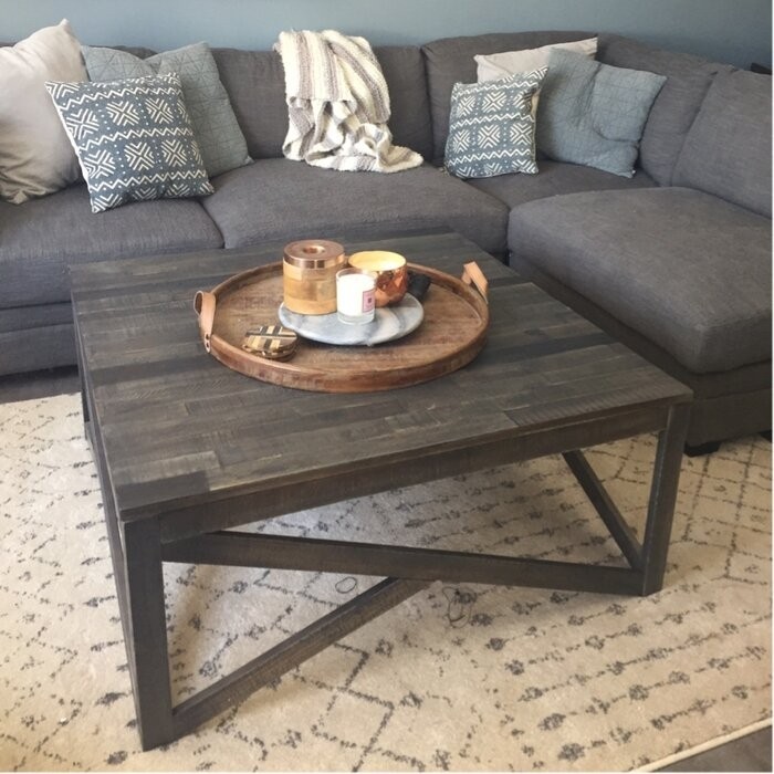 Billingsley Solid Wood Cross Legs Coffee Table