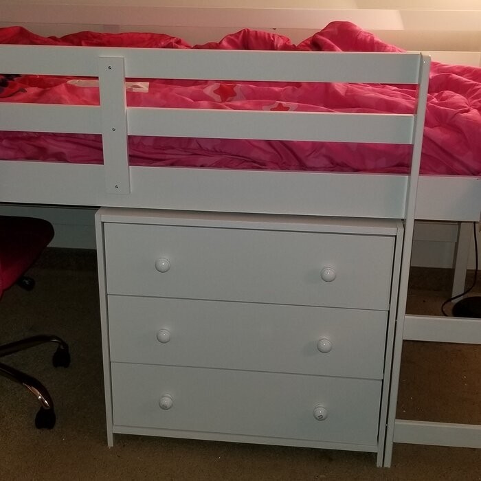 Bintou Twin Platform Loft Bed with Bookcase by Harriet Bee