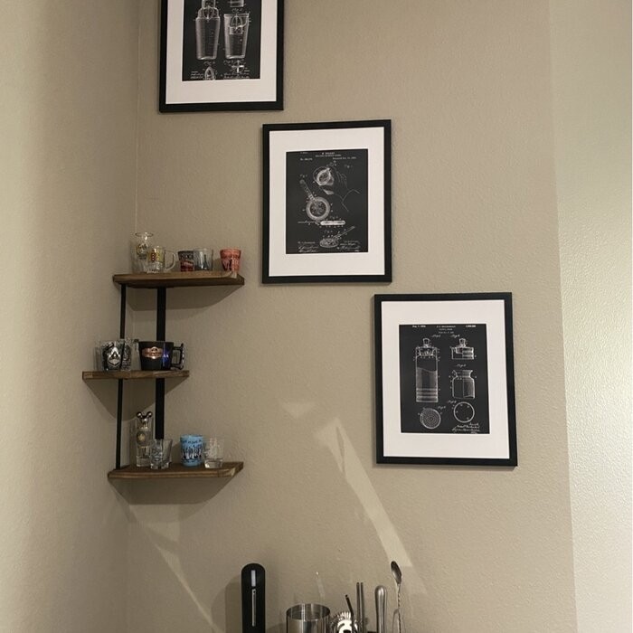 Boehmer 3 Piece Corner Shelf with Adjustable Shelves