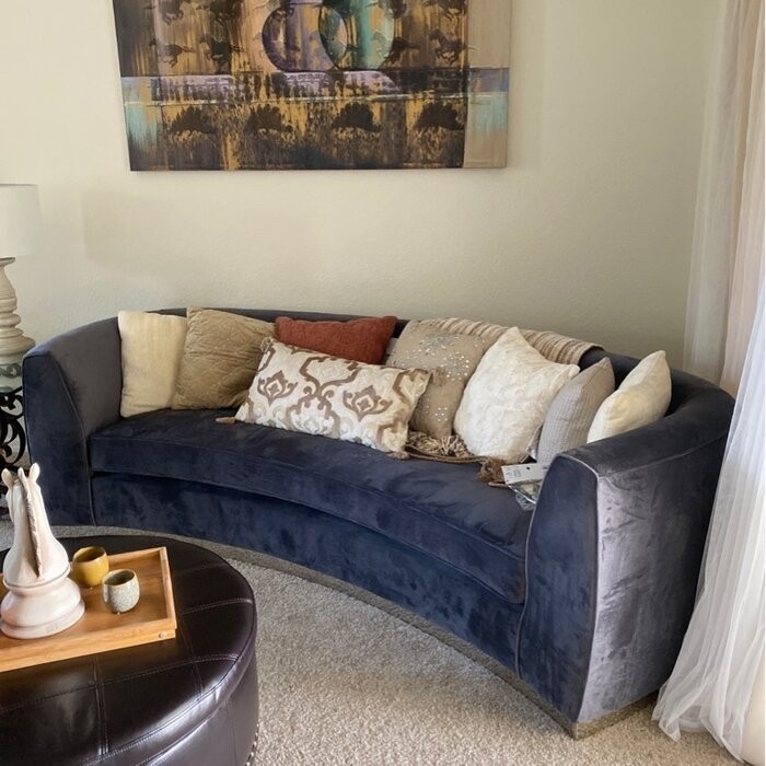 Breccan 91.5'' Velvet Round Arm Curved Sofa