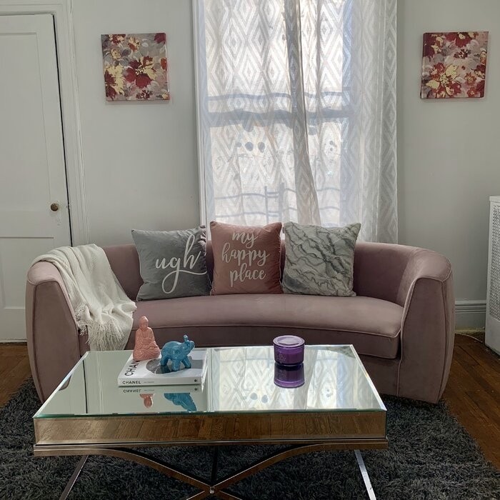 Breccan 91.5'' Velvet Round Arm Curved Sofa
