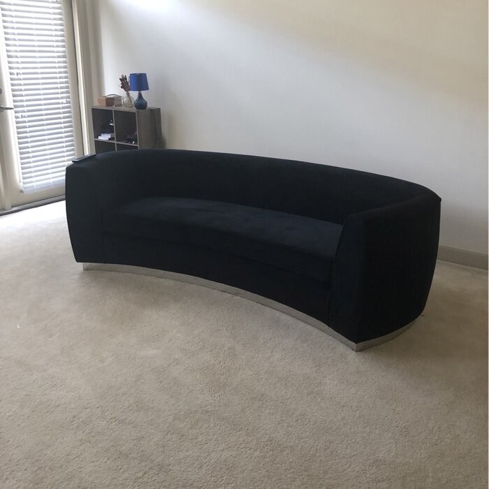 Breccan 91.5'' Velvet Round Arm Curved Sofa