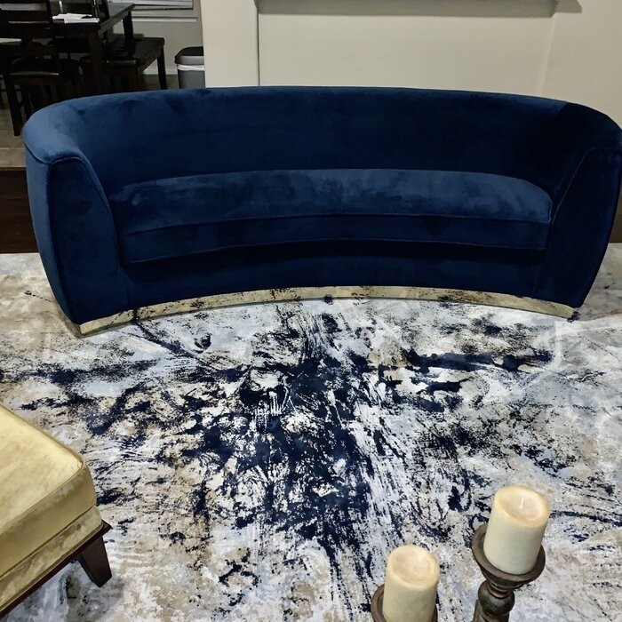 Breccan 91.5'' Velvet Round Arm Curved Sofa