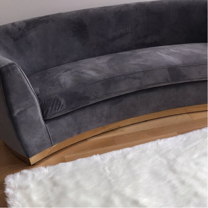 Breccan 91.5'' Velvet Round Arm Curved Sofa