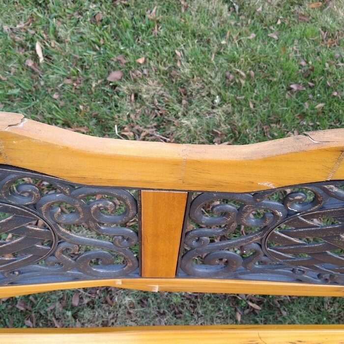 Brundidge Wooden and Cast Iron Park Bench