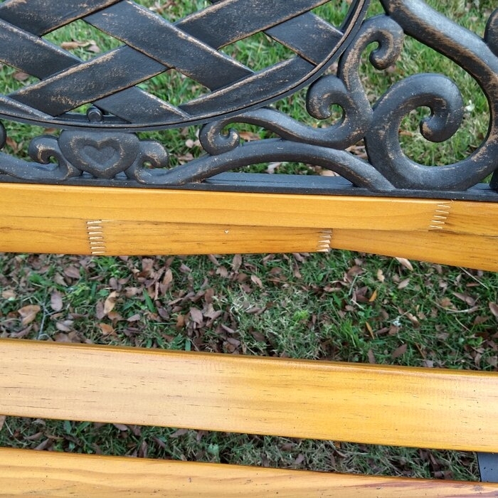 Brundidge Wooden and Cast Iron Park Bench