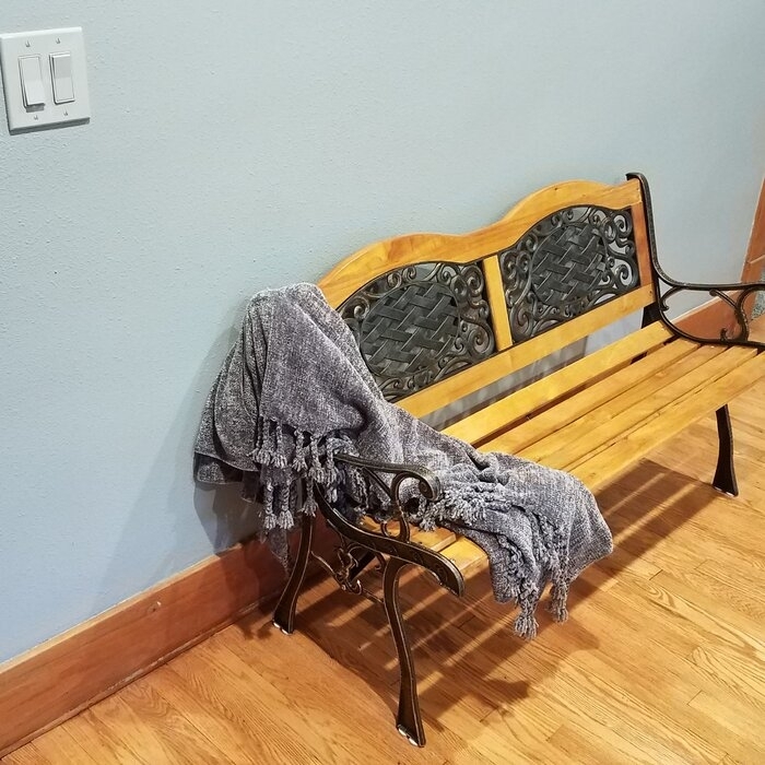 Brundidge Wooden and Cast Iron Park Bench