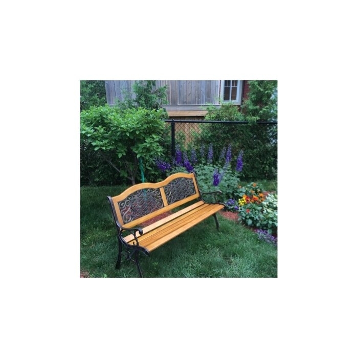 Brundidge Wooden and Cast Iron Park Bench