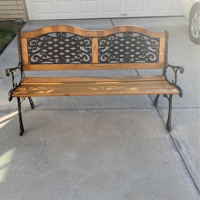 Brundidge Wooden and Cast Iron Park Bench