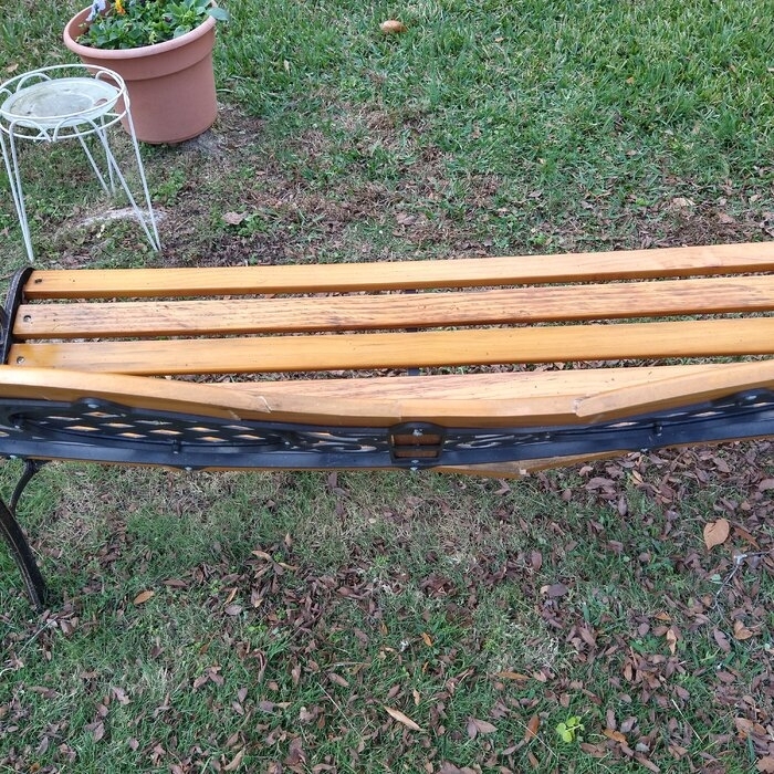 Brundidge Wooden and Cast Iron Park Bench
