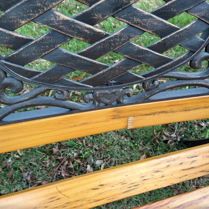 Brundidge Wooden and Cast Iron Park Bench