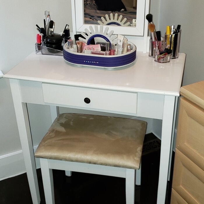 Buster 28'' Wide Vanity Set with Stool and Mirror