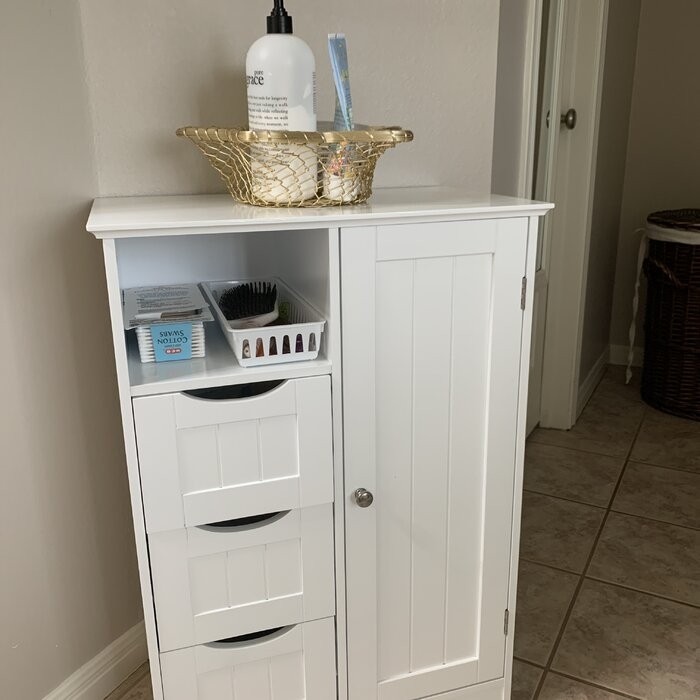 Caril 22.05'' W x 32.1'' H x 13.39'' D Free-Standing Bathroom Cabinet
