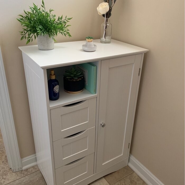 Caril 22.05'' W x 32.1'' H x 13.39'' D Free-Standing Bathroom Cabinet