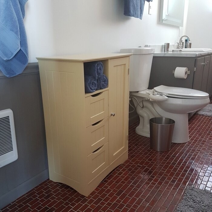 Caril 22.05'' W x 32.1'' H x 13.39'' D Free-Standing Bathroom Cabinet