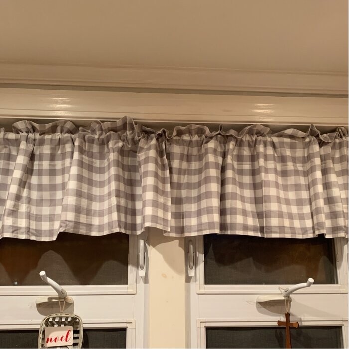 Caulder Checkered Cotton Tailored Window Valance