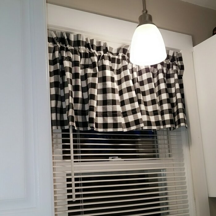 Caulder Checkered Cotton Tailored Window Valance