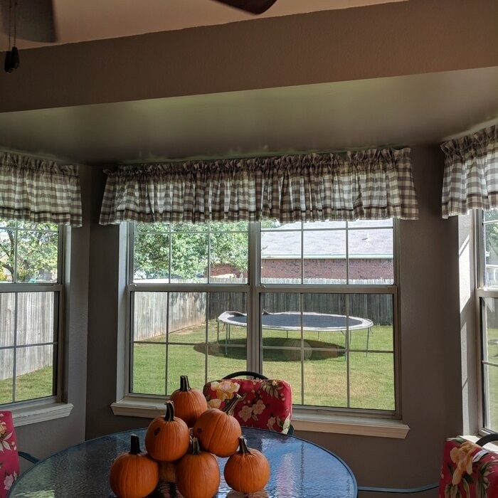 Caulder Checkered Cotton Tailored Window Valance