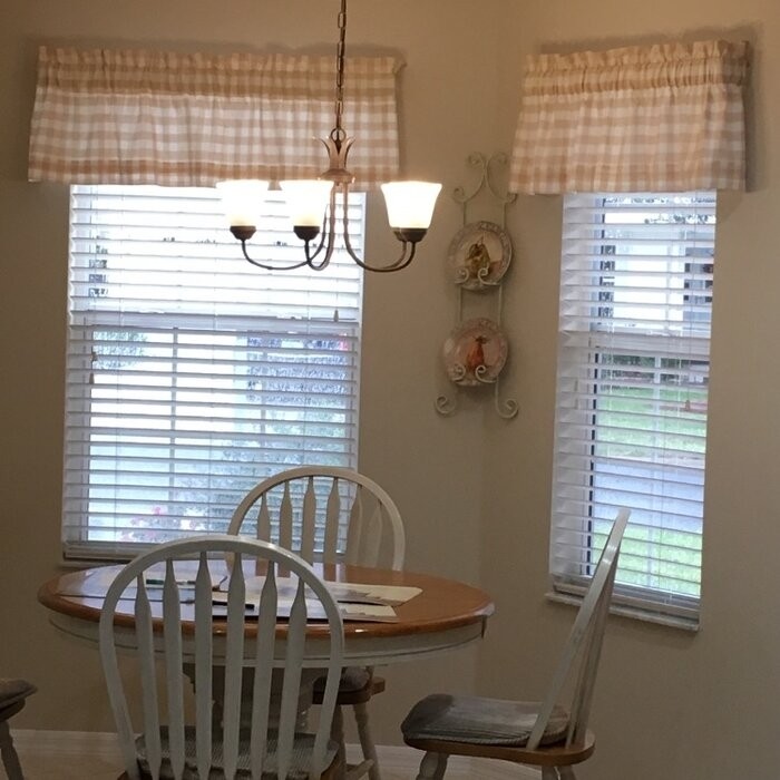 Caulder Checkered Cotton Tailored Window Valance