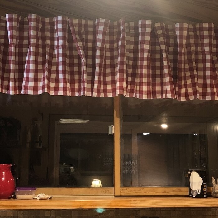 Caulder Checkered Cotton Tailored Window Valance