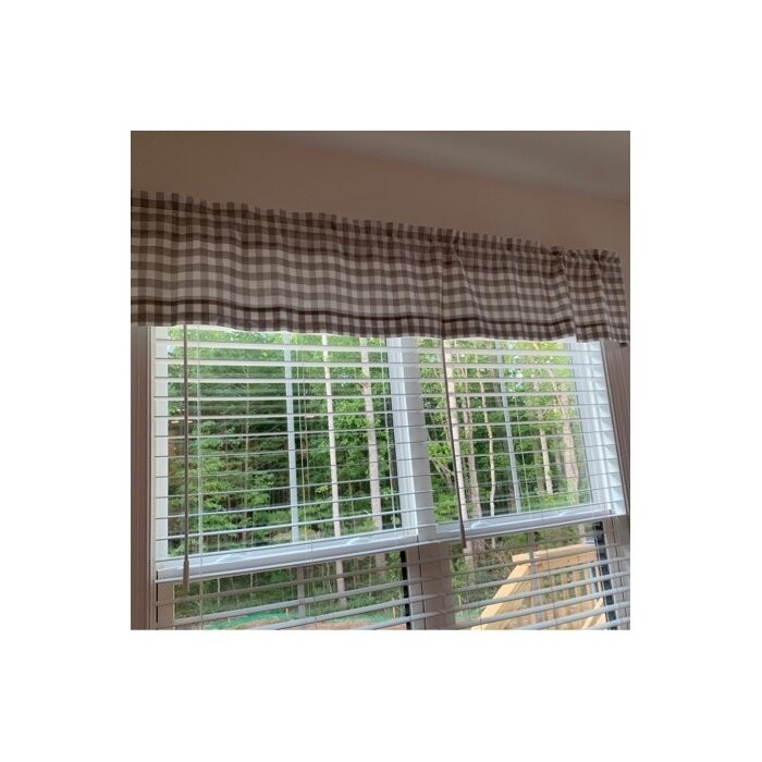 Caulder Checkered Cotton Tailored Window Valance
