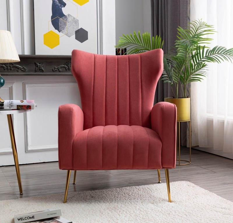 Cayleigh 27.5'' Wide Velvet Wingback Chair