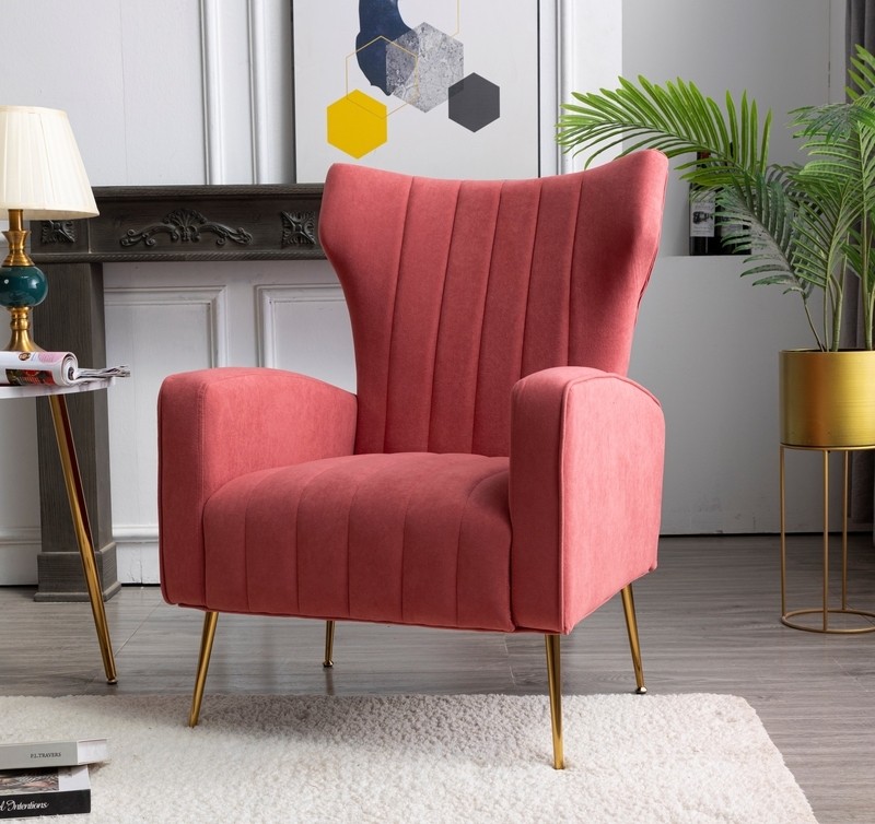 Cayleigh 27.5'' Wide Velvet Wingback Chair