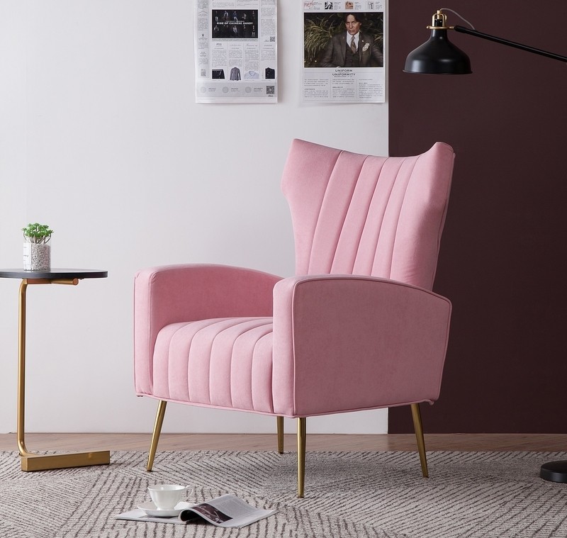 Cayleigh 27.5'' Wide Velvet Wingback Chair