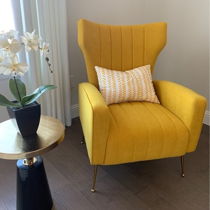 Cayleigh 27.5'' Wide Velvet Wingback Chair