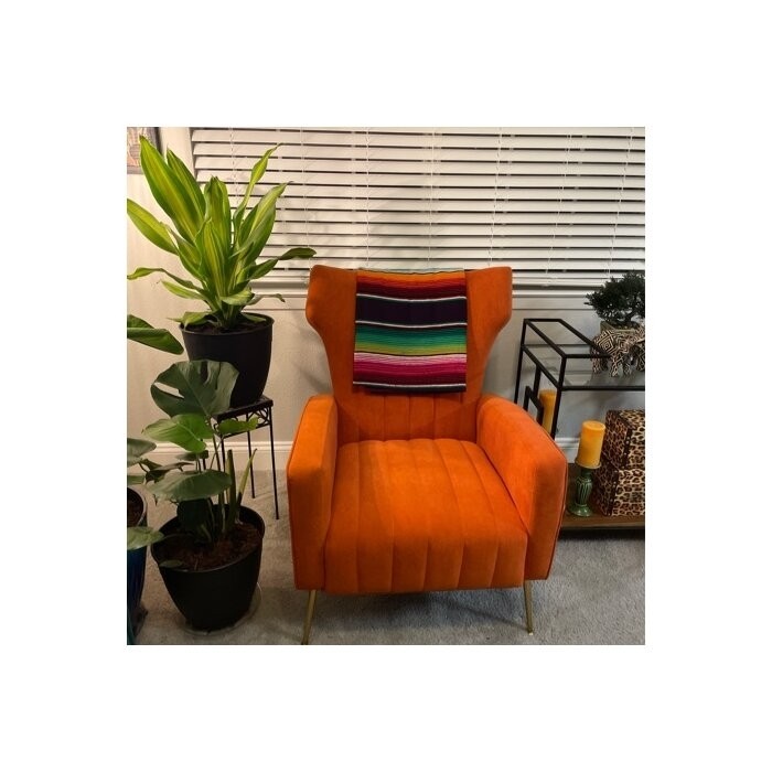 Cayleigh 27.5'' Wide Velvet Wingback Chair