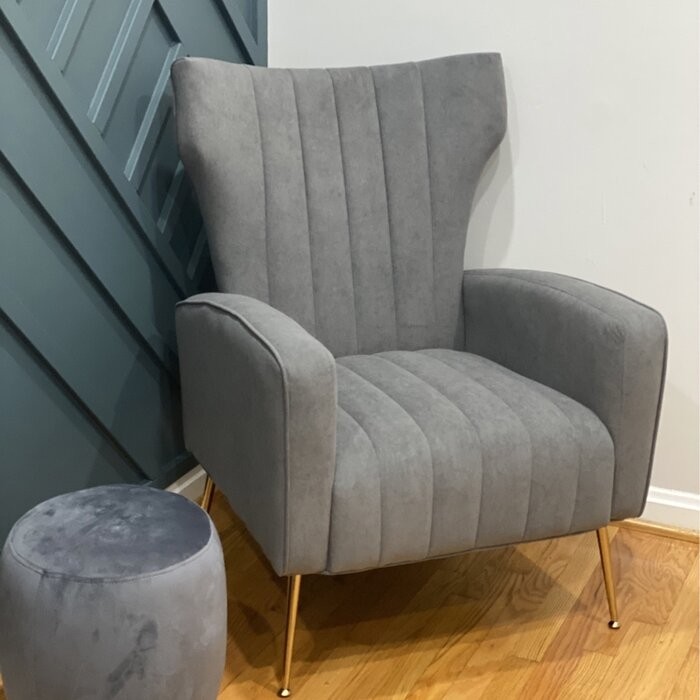 Cayleigh 27.5'' Wide Velvet Wingback Chair