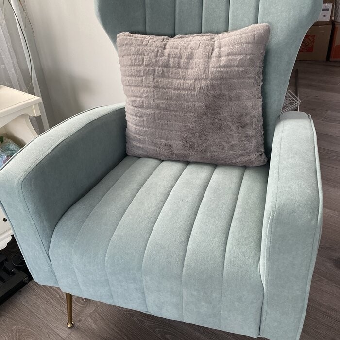 Cayleigh 27.5'' Wide Velvet Wingback Chair