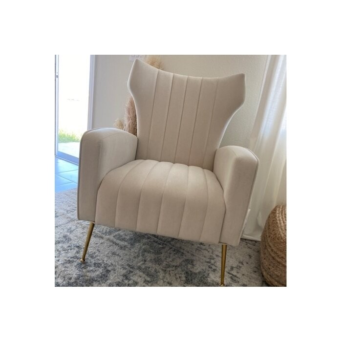 Cayleigh 27.5'' Wide Velvet Wingback Chair
