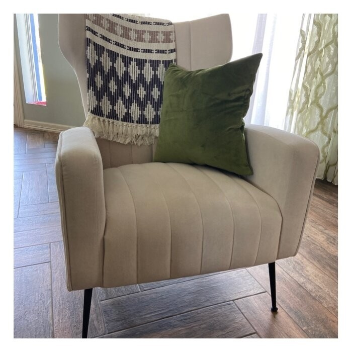 Cayleigh 27.5'' Wide Velvet Wingback Chair
