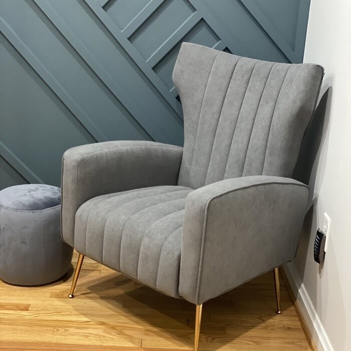 Cayleigh 27.5'' Wide Velvet Wingback Chair