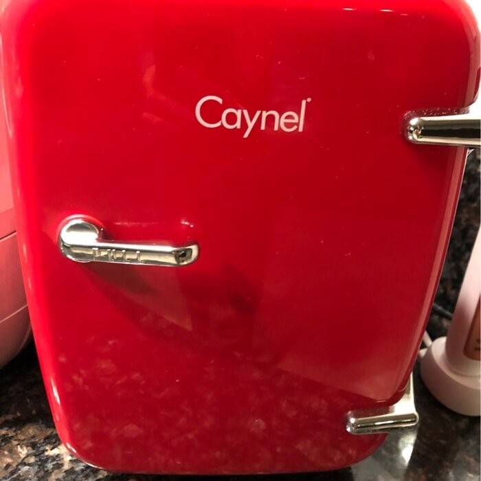 CAYNEL Outdoor Retro 0.14 Cubic Feet cu. ft. Countertop Mini Fridge