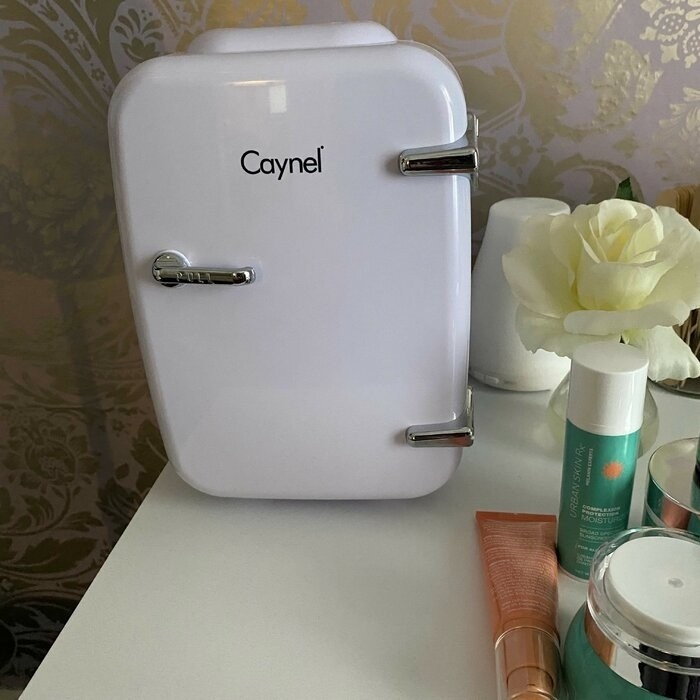 CAYNEL Outdoor Retro 0.14 Cubic Feet cu. ft. Countertop Mini Fridge