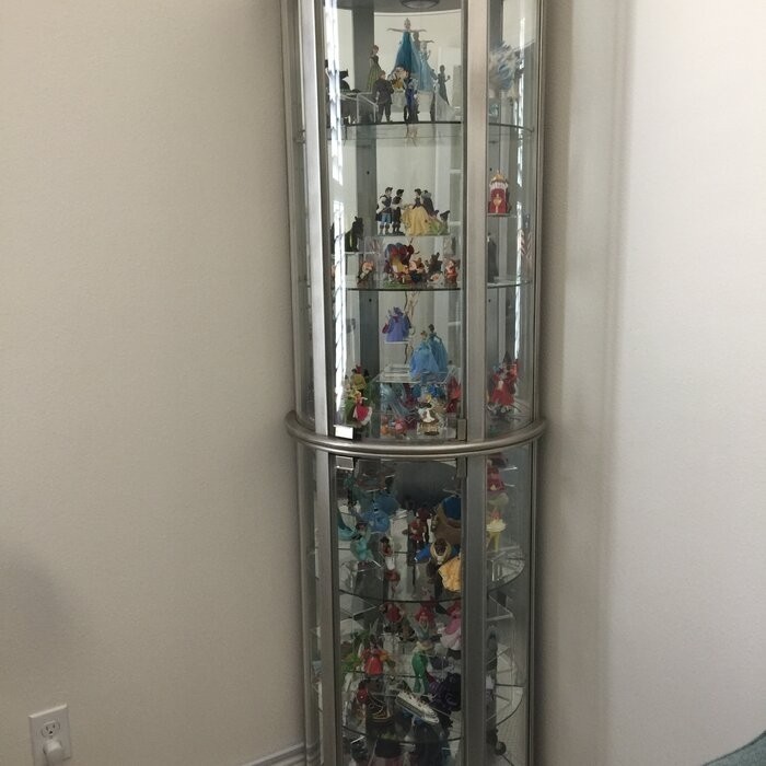 Chaquita 22'' Wide Mirrored Back Curio Cabinet with Lighting