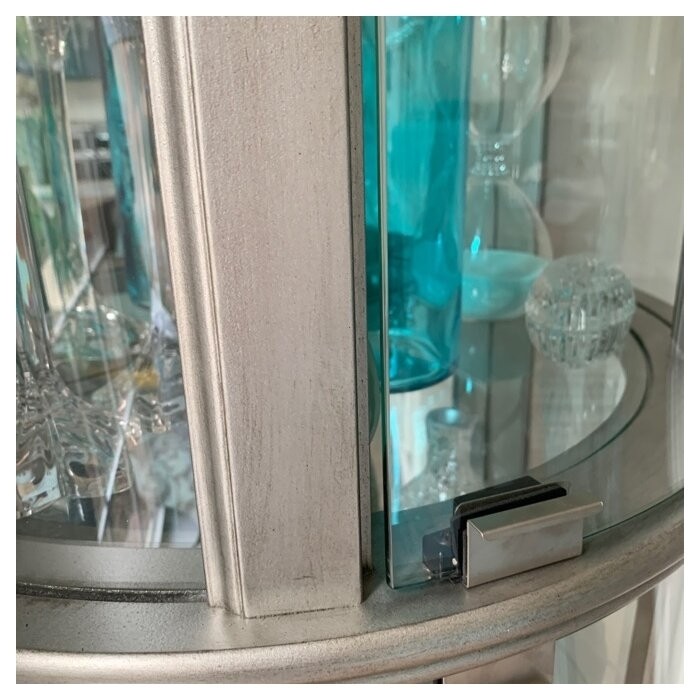 Chaquita 22'' Wide Mirrored Back Curio Cabinet with Lighting