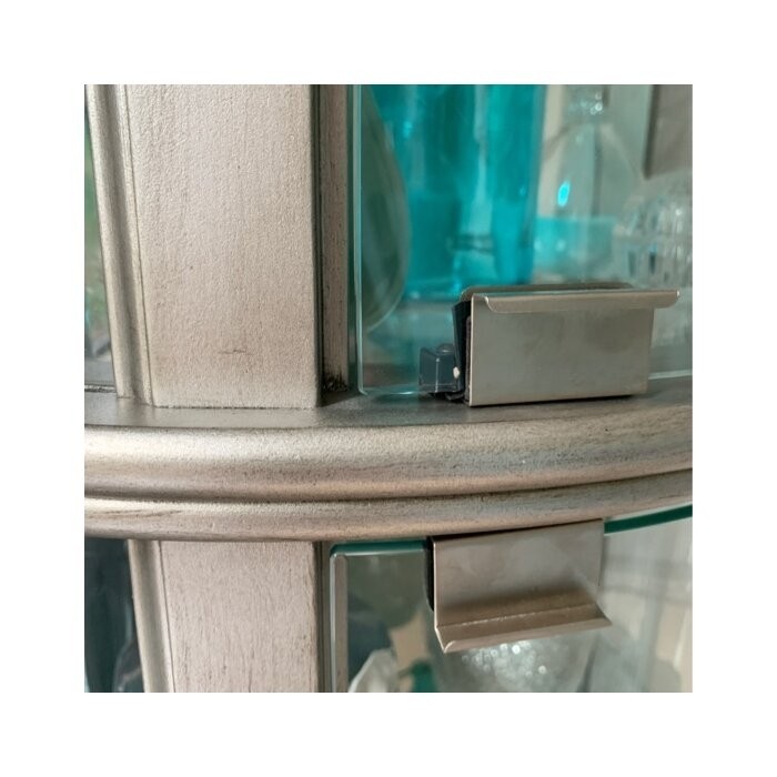Chaquita 22'' Wide Mirrored Back Curio Cabinet with Lighting