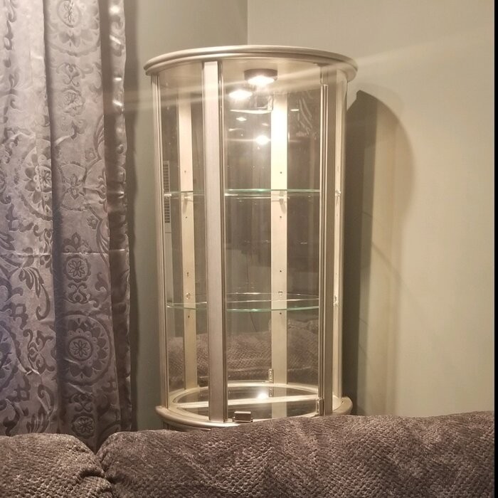 Chaquita 22'' Wide Mirrored Back Curio Cabinet with Lighting