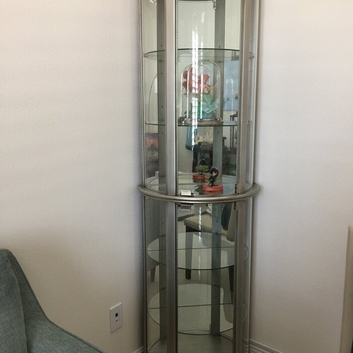Chaquita 22'' Wide Mirrored Back Curio Cabinet with Lighting