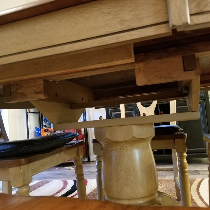 Courtdale Butterfly Leaf Solid Wood Pedestal Dining Table