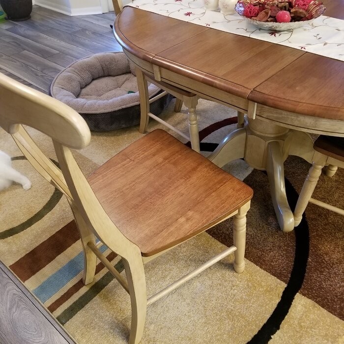 Courtdale Butterfly Leaf Solid Wood Pedestal Dining Table