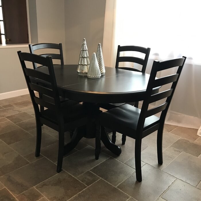 Courtdale Butterfly Leaf Solid Wood Pedestal Dining Table