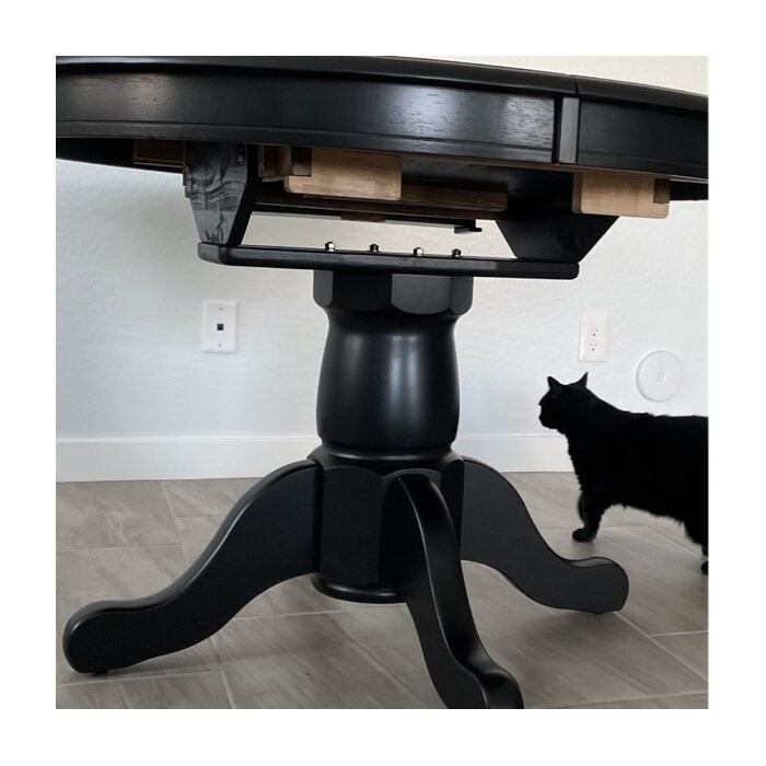 Courtdale Butterfly Leaf Solid Wood Pedestal Dining Table