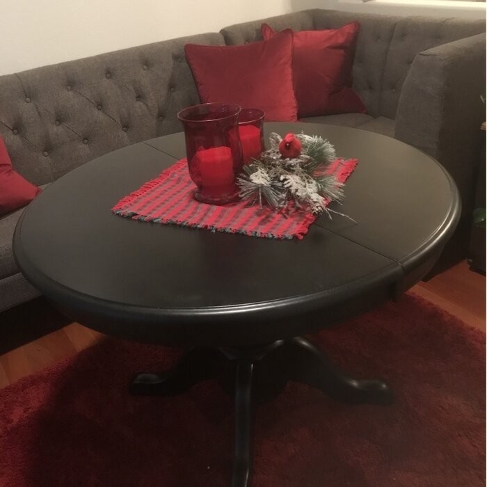 Courtdale Butterfly Leaf Solid Wood Pedestal Dining Table