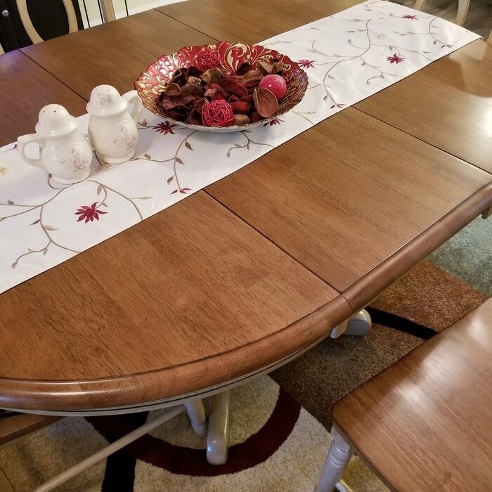 Courtdale Butterfly Leaf Solid Wood Pedestal Dining Table