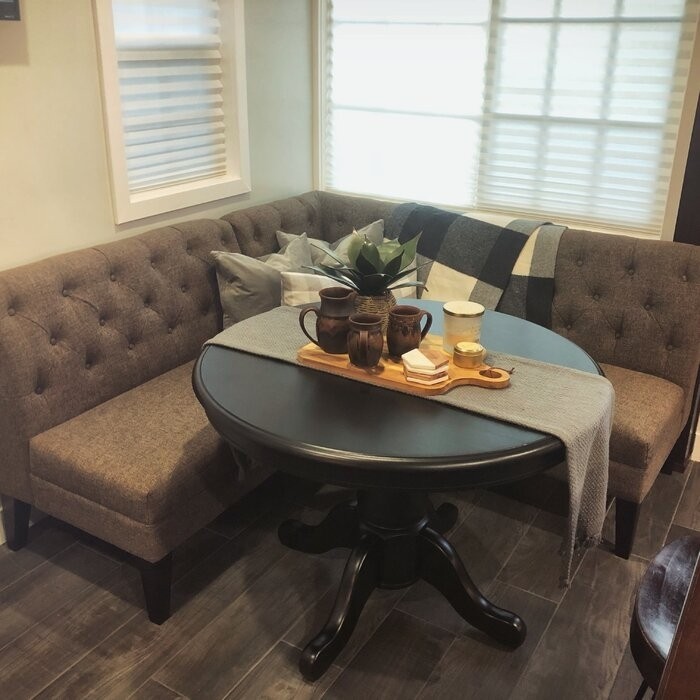 Courtdale Butterfly Leaf Solid Wood Pedestal Dining Table